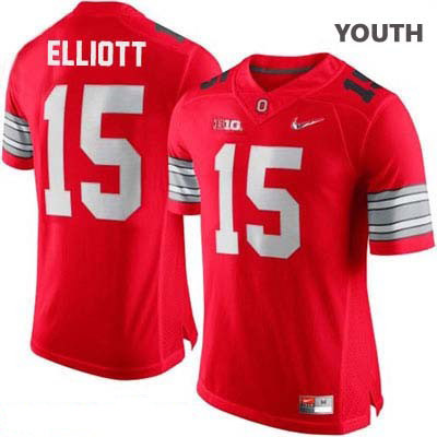 Youth NCAA Ohio State Buckeyes Ezekiel Elliott #15 College Stitched Diamond Quest Playoff Authentic Nike Red Football Jersey GK20A56CV